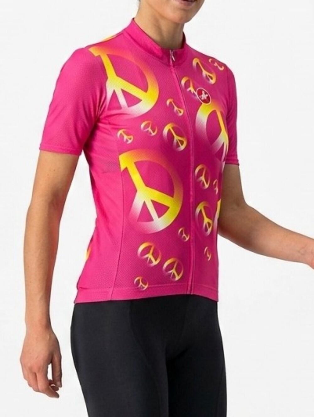 Women’s Pink Peace Graphic Cycling Jersey — Lightweight Ride Top